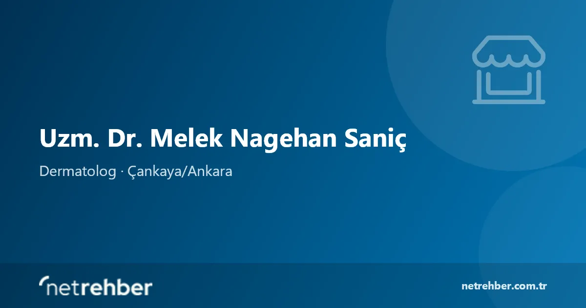 Uzm. Dr. Melek Nagehan Saniç kapak görseli