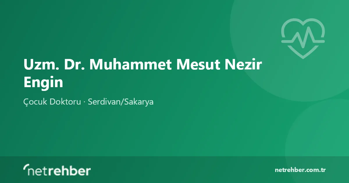 Uzm. Dr. Muhammet Mesut Nezir Engin kapak görseli
