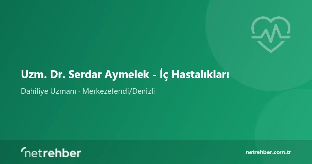 Uzm. Dr. Serdar Aymelek - İç Hastalıkları kapak görseli