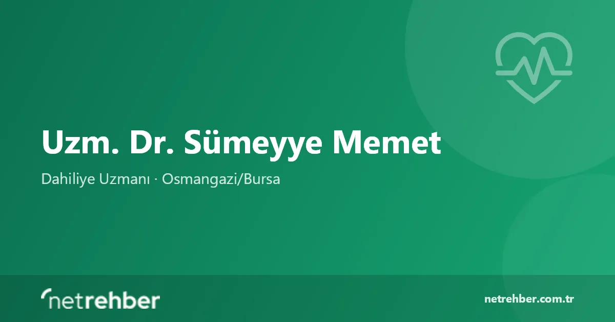 Uzm. Dr. Sümeyye Memet kapak görseli