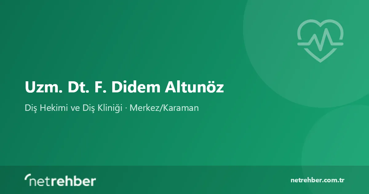 Uzm. Dt. F. Didem Altunöz kapak görseli