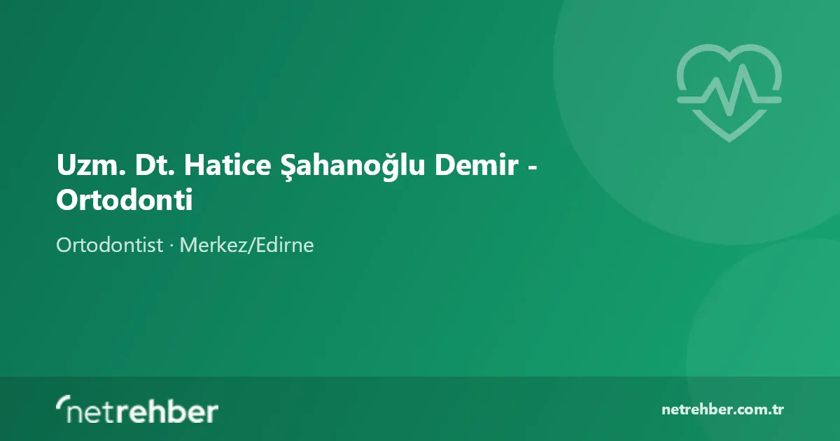 Uzm. Dt. Hatice Şahanoğlu Demir - Ortodonti kapak görseli