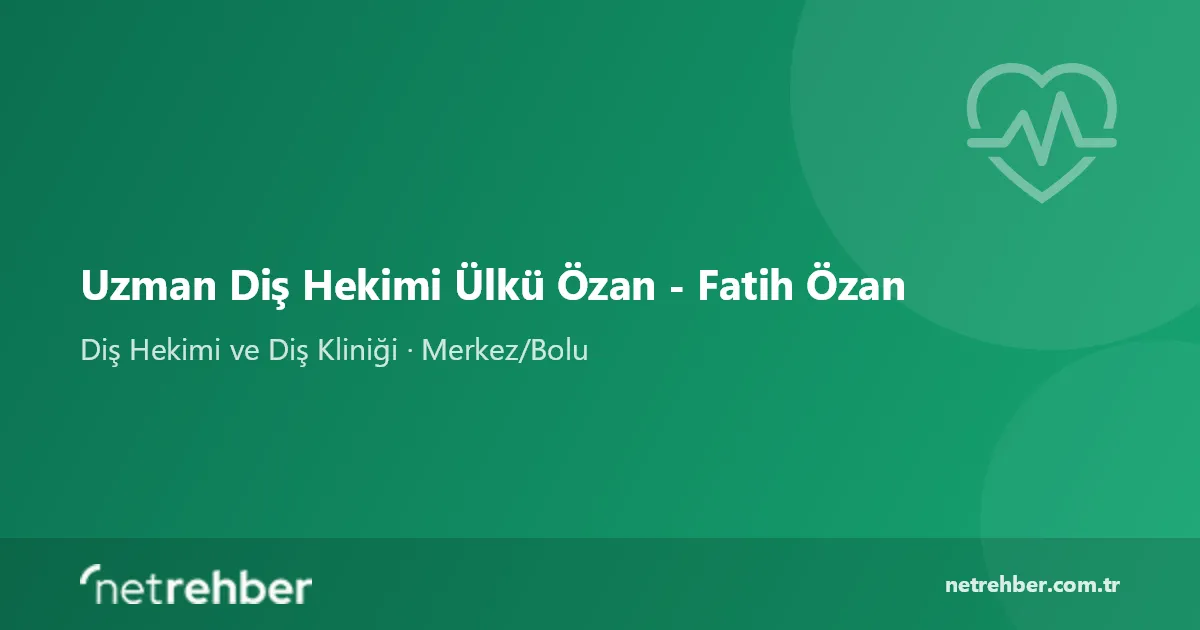 Uzman Diş Hekimi Ülkü Özan - Fatih Özan kapak görseli