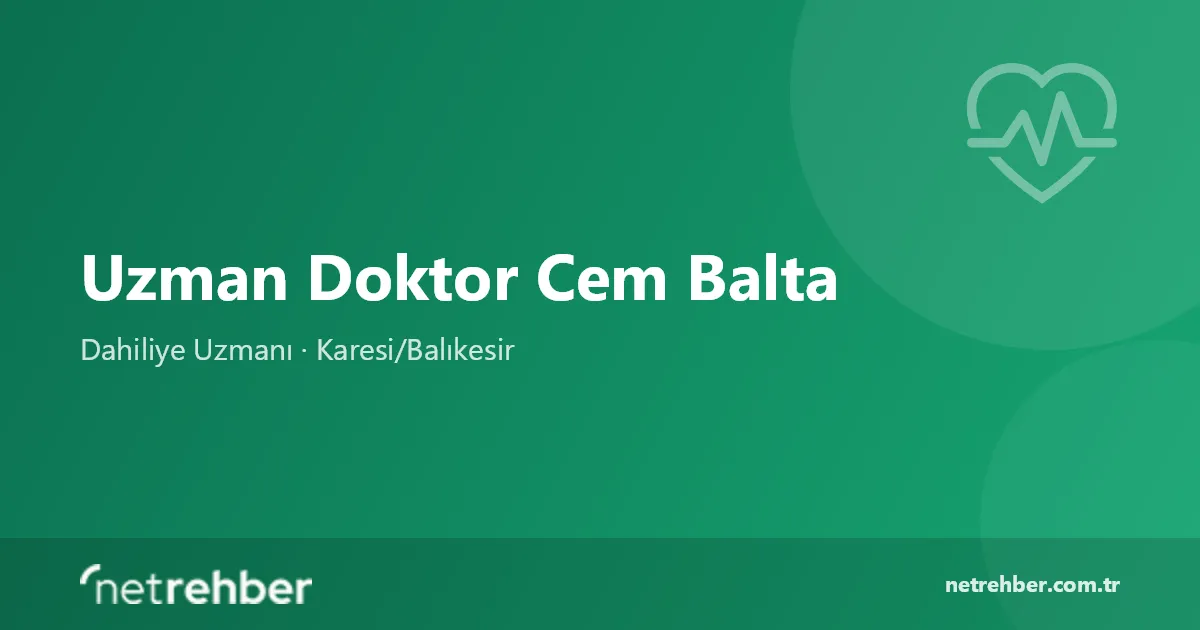 Uzman Doktor Cem Balta kapak görseli