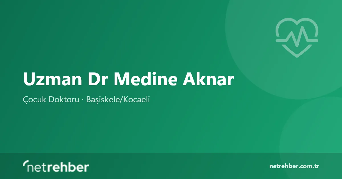 Uzman Dr Medine Aknar kapak görseli
