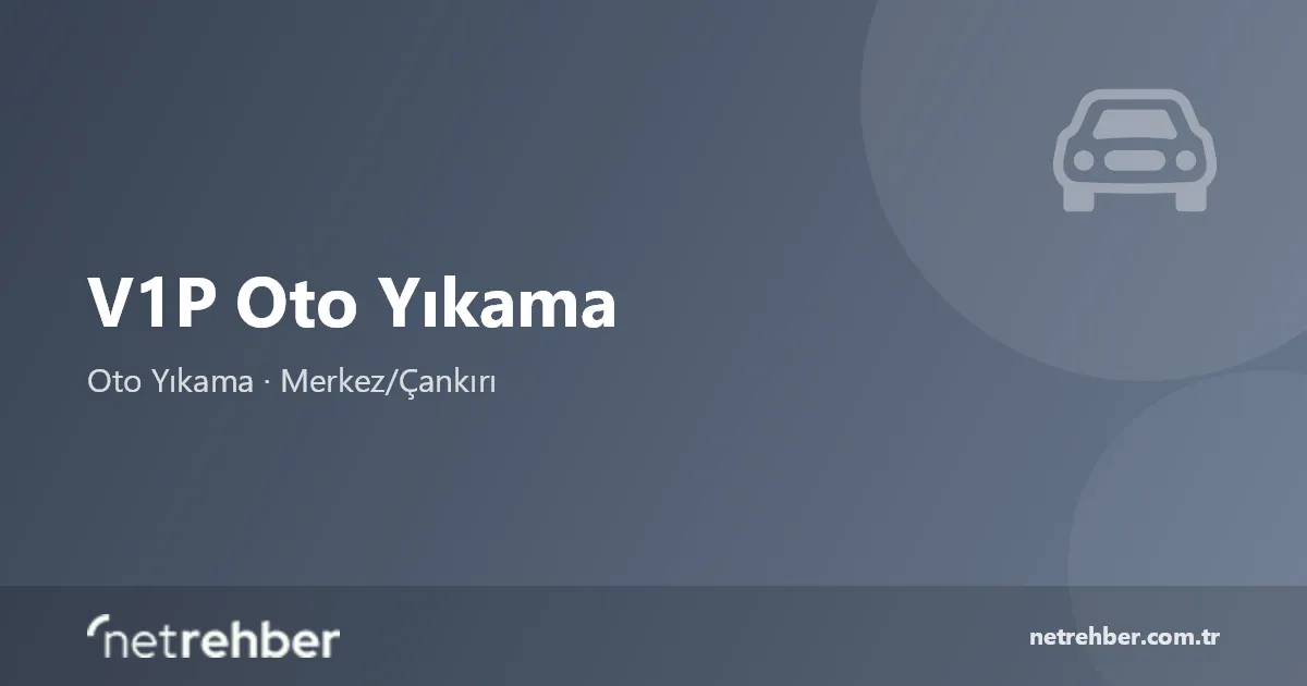V1P Oto Yıkama kapak görseli