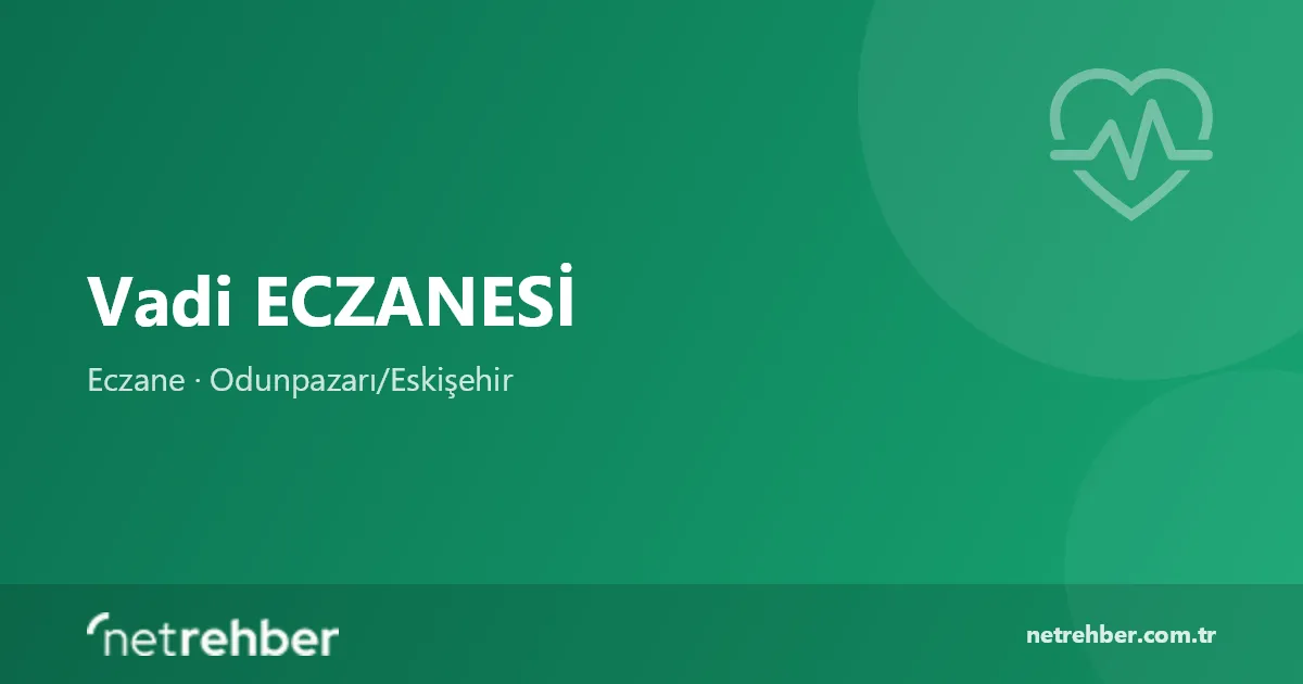Vadi ECZANESİ kapak görseli