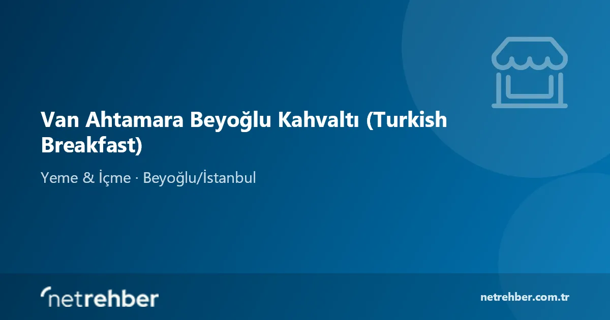 Van Ahtamara Beyoğlu Kahvaltı (Turkish Breakfast) kapak görseli
