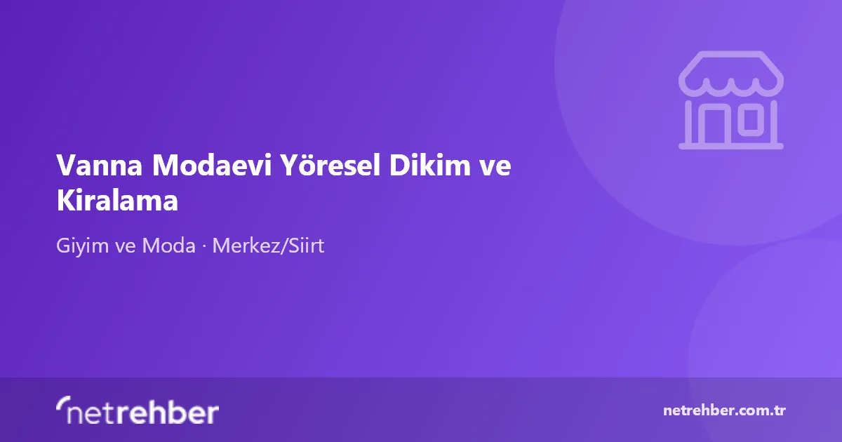 Vanna Modaevi Yöresel Dikim ve Kiralama kapak görseli