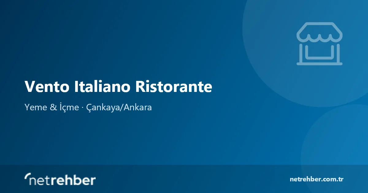 Vento Italiano Ristorante kapak görseli