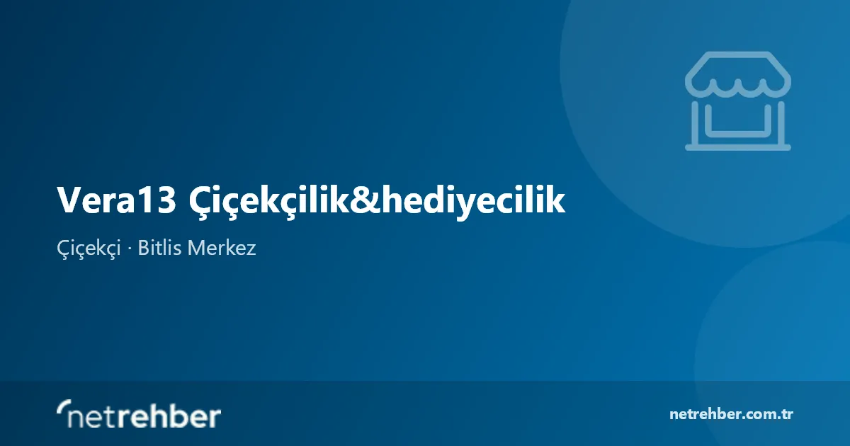Vera13 Çiçekçilik&hediyecilik kapak görseli
