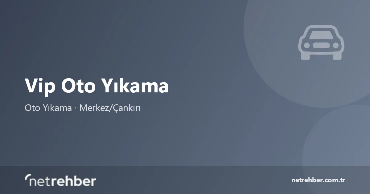 Vip Oto Yıkama kapak görseli