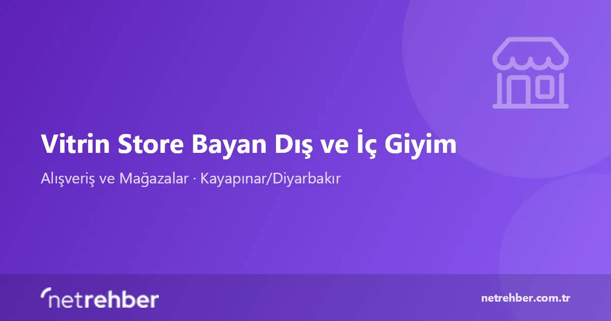 Vitrin Store Bayan Dış ve İç Giyim kapak görseli