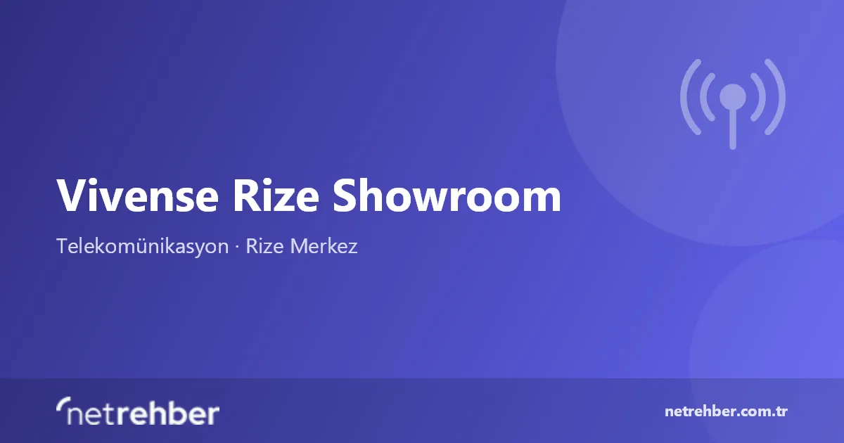 Vivense Rize Showroom kapak görseli