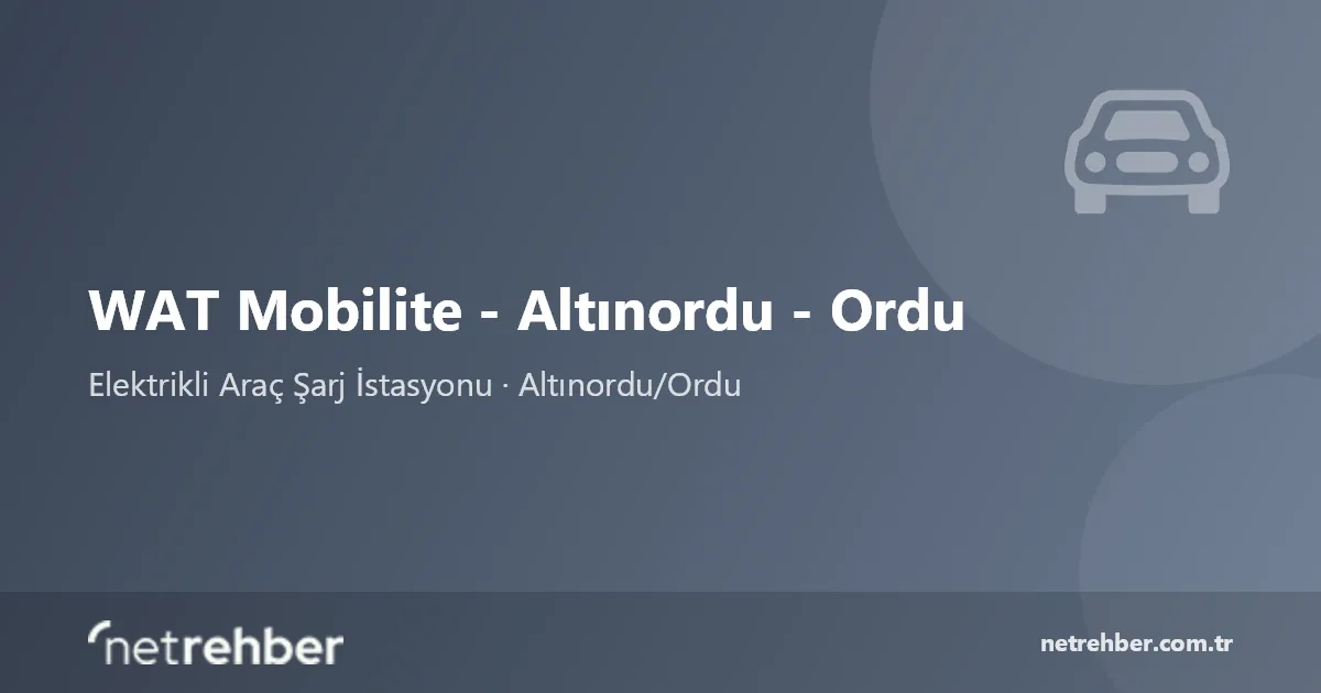 WAT Mobilite - Altınordu - Ordu kapak görseli