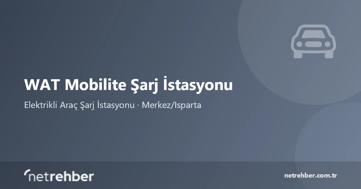 WAT Mobilite Şarj İstasyonu kapak görseli