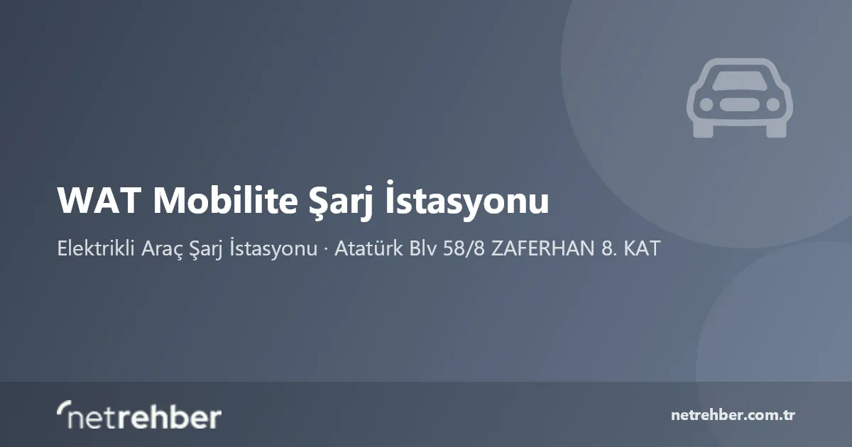WAT Mobilite Şarj İstasyonu kapak görseli