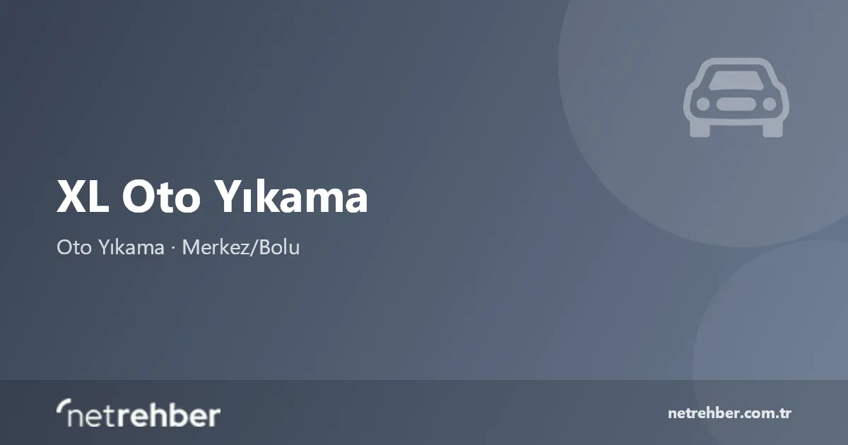 XL Oto Yıkama kapak görseli
