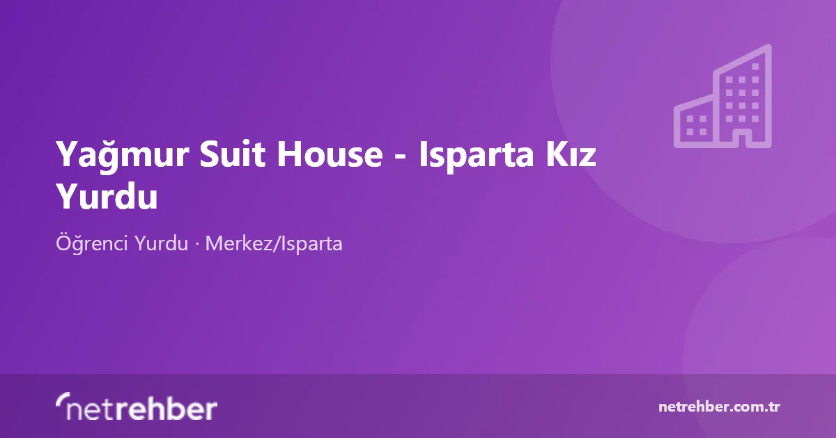 Yağmur Suit House - Isparta Kız Yurdu kapak görseli