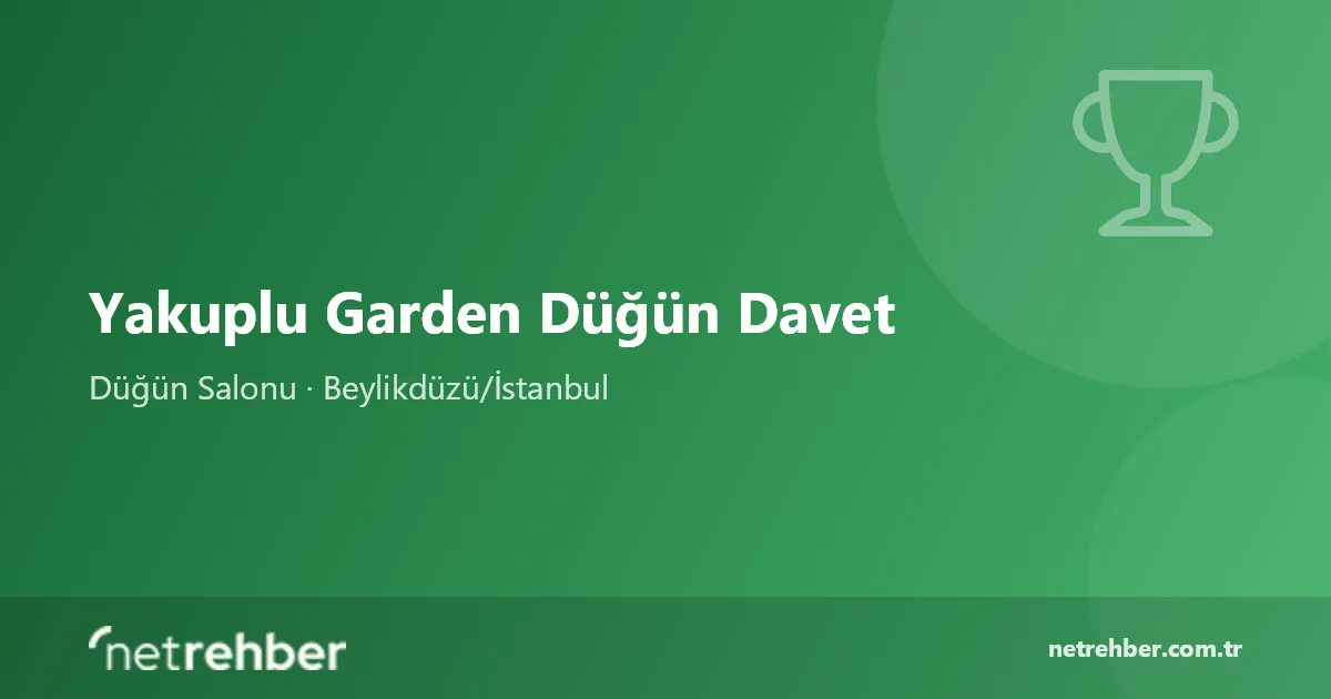 Yakuplu Garden Düğün Davet kapak görseli