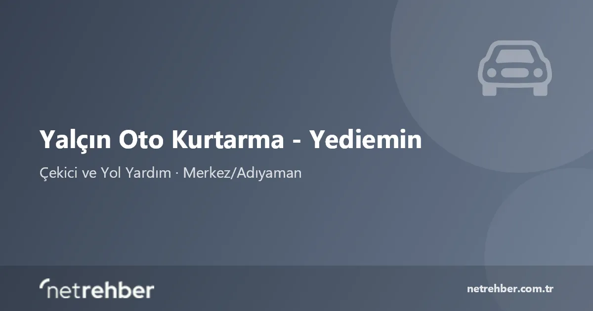 Yalçın Oto Kurtarma - Yediemin kapak görseli