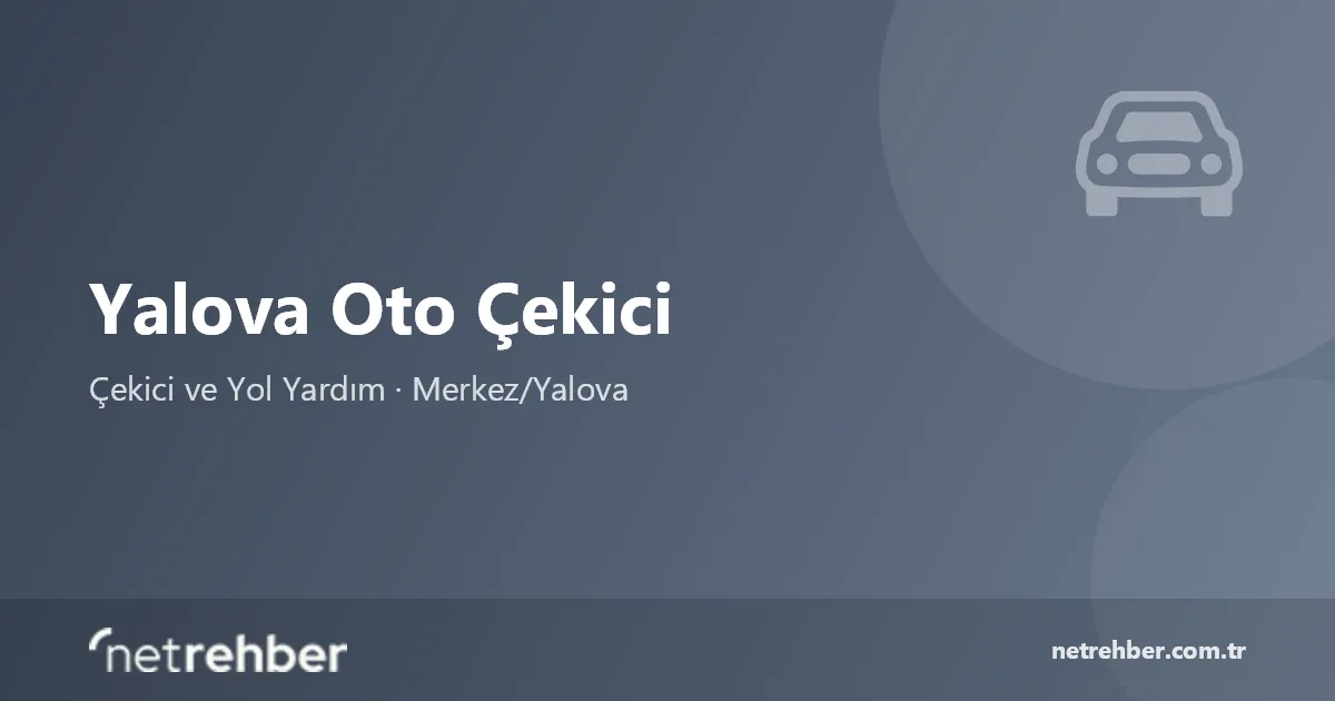 Yalova Oto Çekici kapak görseli