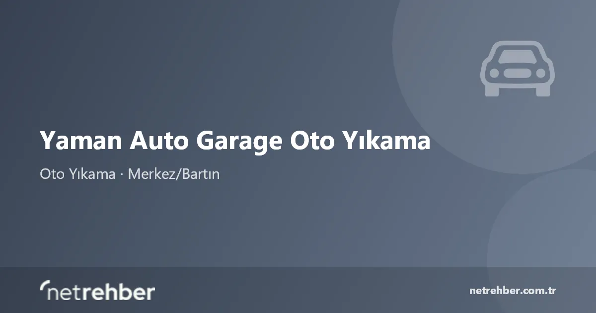 Yaman Auto Garage Oto Yıkama kapak görseli