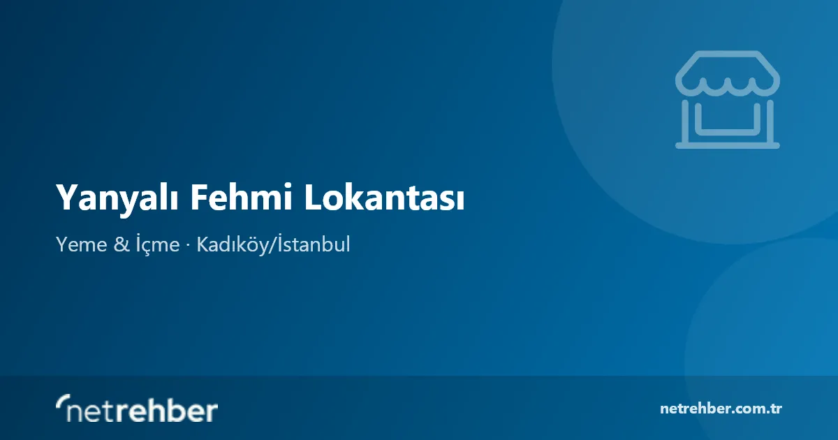 Yanyalı Fehmi Lokantası kapak görseli