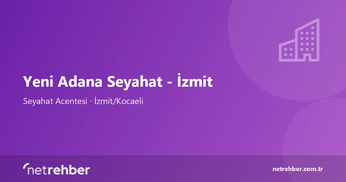 Yeni Adana Seyahat - İzmit kapak görseli