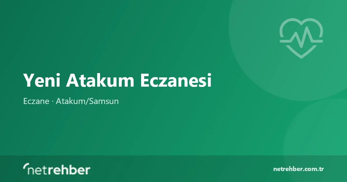 Yeni Atakum Eczanesi kapak görseli