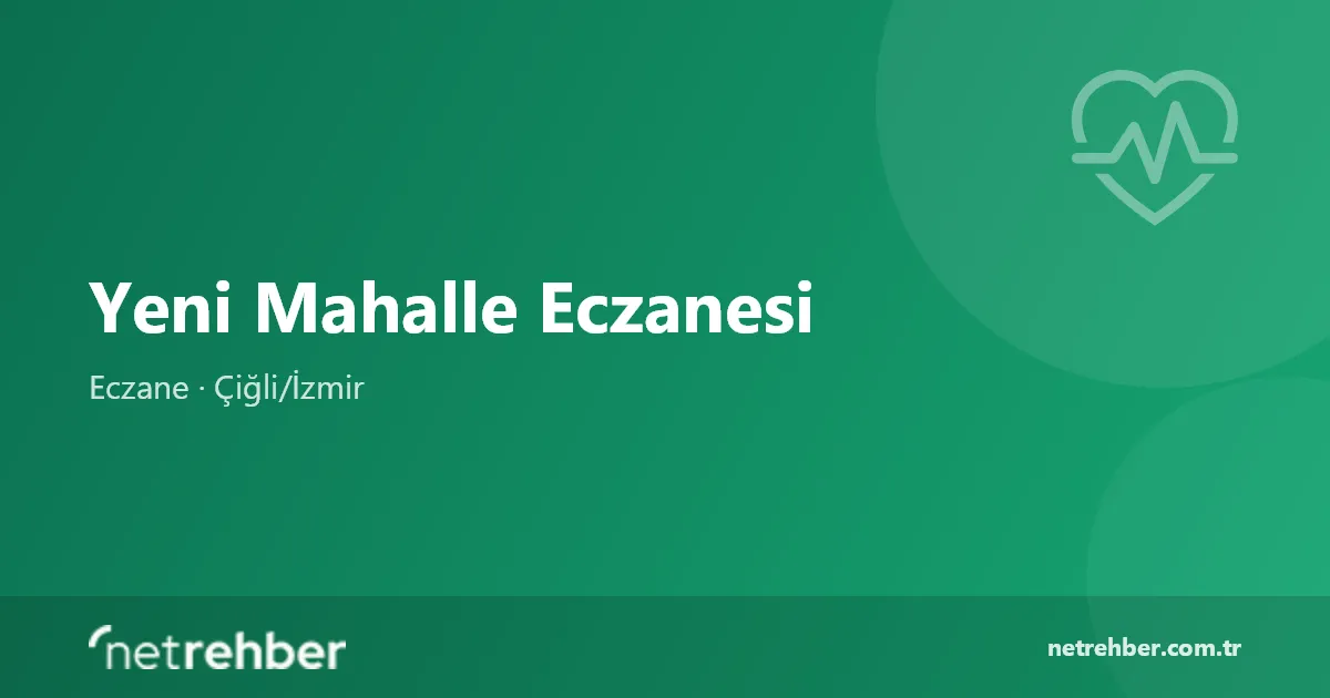 Yeni Mahalle Eczanesi kapak görseli