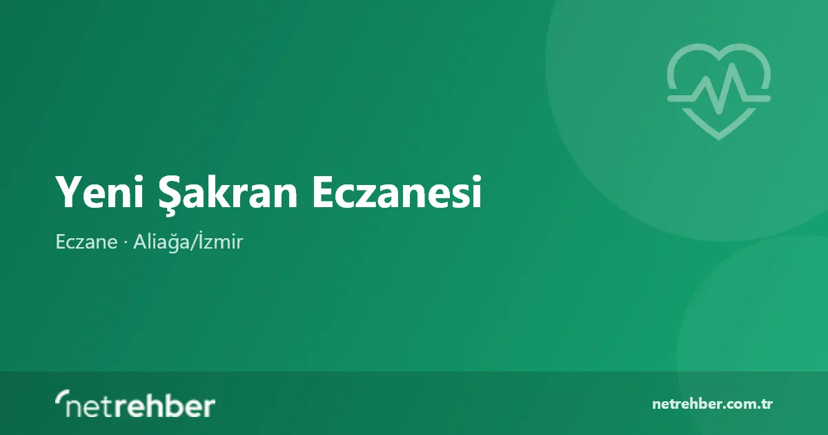 Yeni Şakran Eczanesi kapak görseli