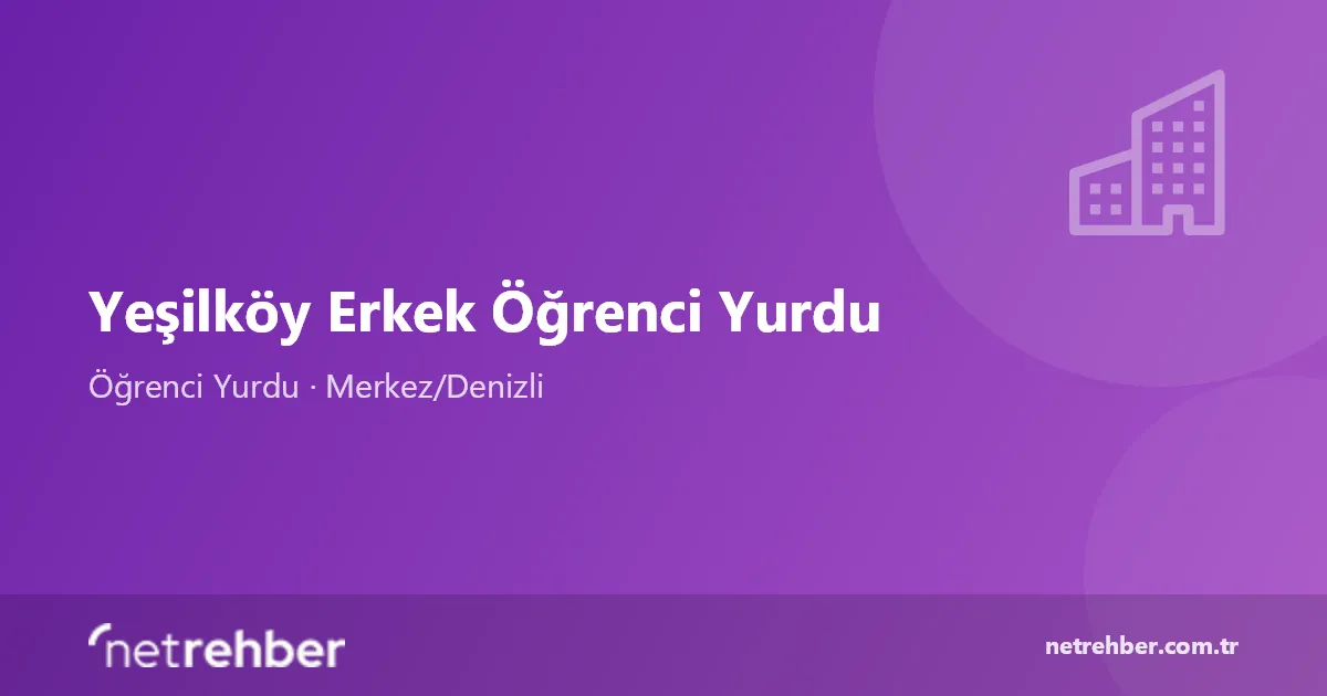 Yeşilköy Erkek Öğrenci Yurdu kapak görseli