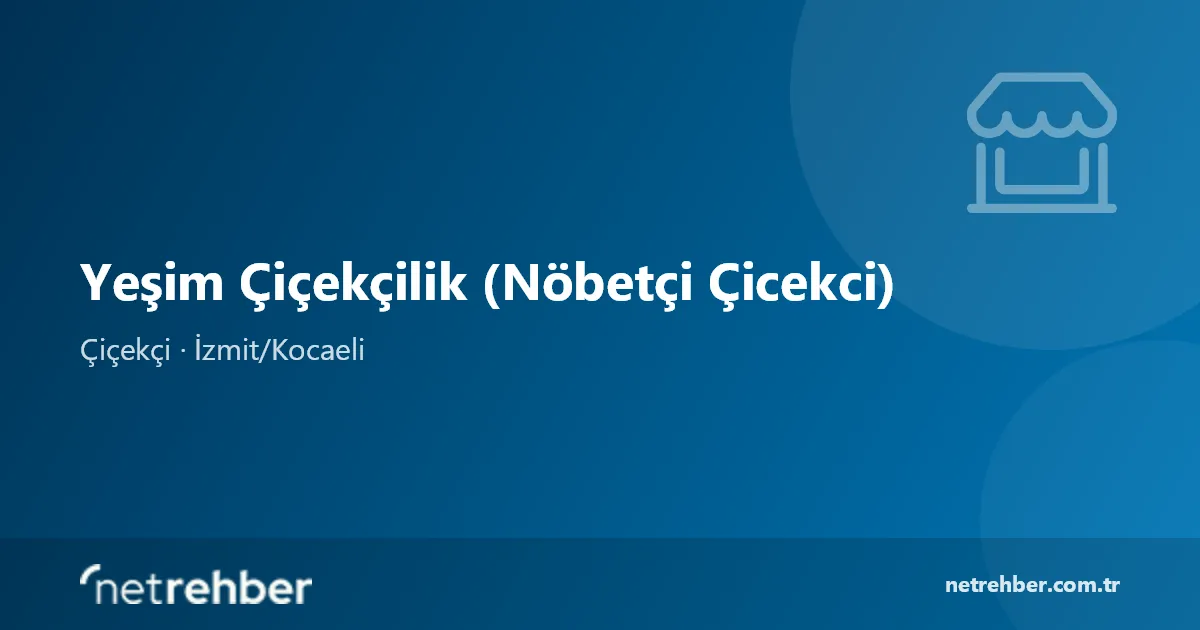 Yeşim Çiçekçilik (Nöbetçi Çicekci) kapak görseli