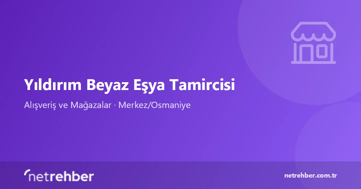 Yıldırım Beyaz Eşya Tamircisi kapak görseli