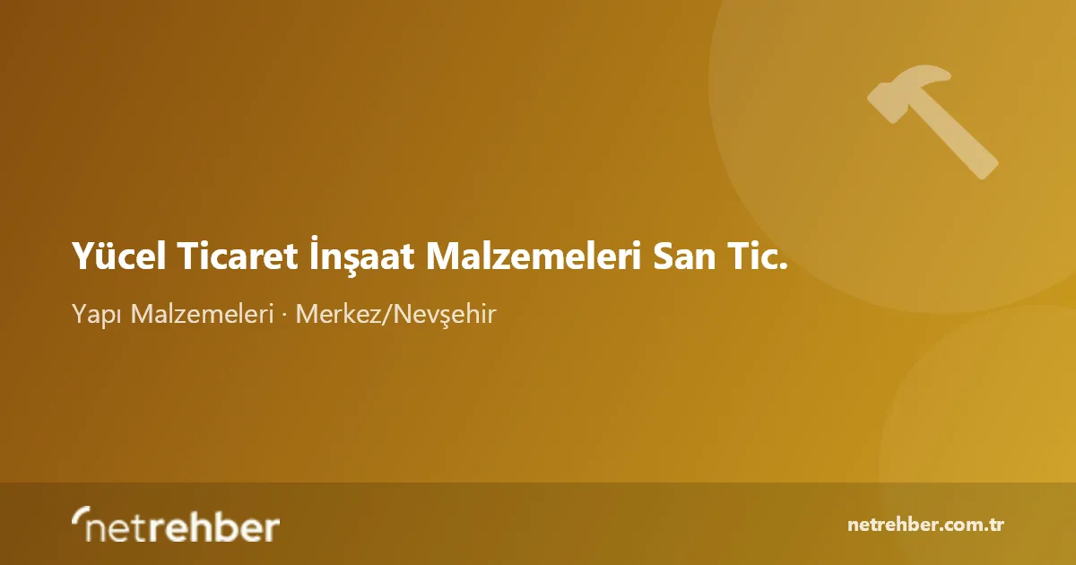 Yücel Ticaret İnşaat Malzemeleri San Tic. kapak görseli