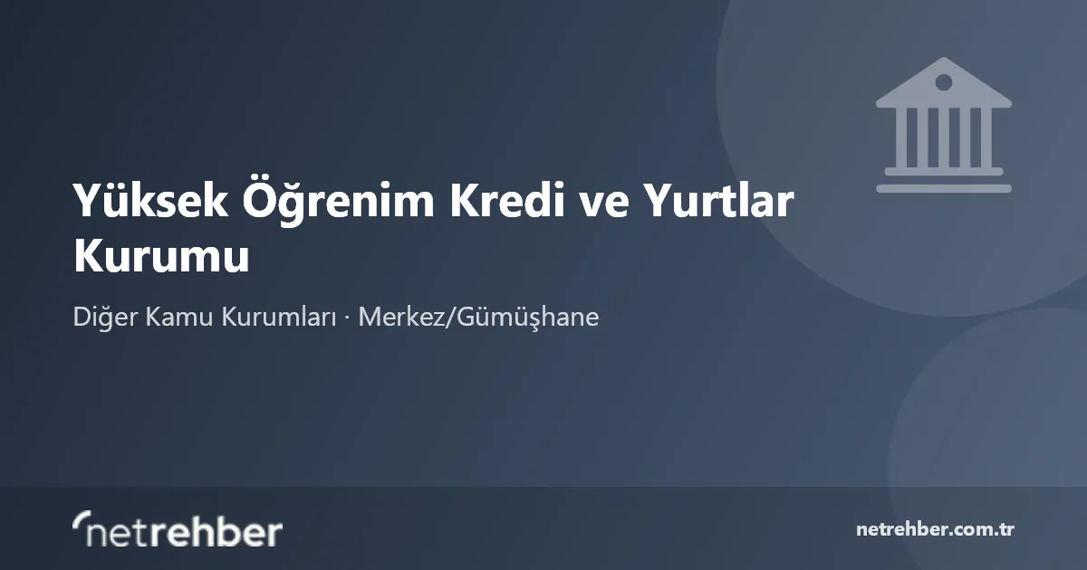 Yüksek Öğrenim Kredi ve Yurtlar Kurumu kapak görseli