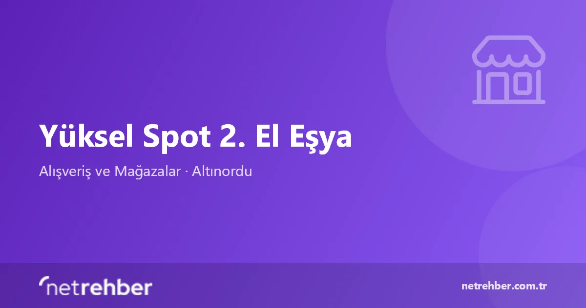 Yüksel Spot 2. El Eşya kapak görseli