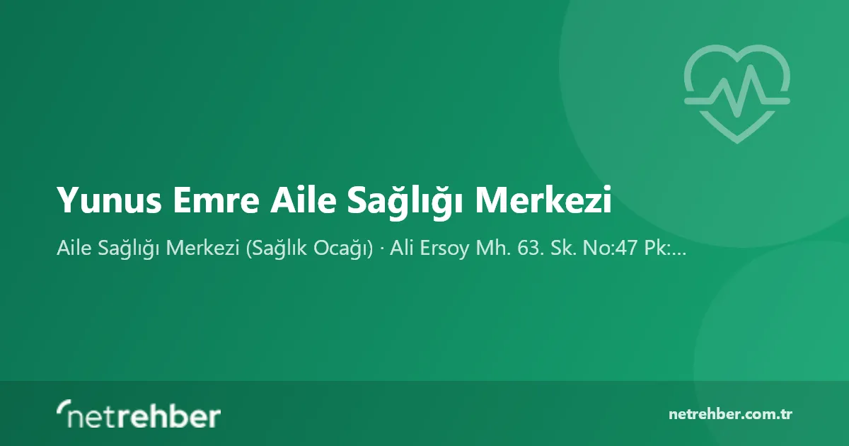Yunus Emre Aile Sağlığı Merkezi kapak görseli