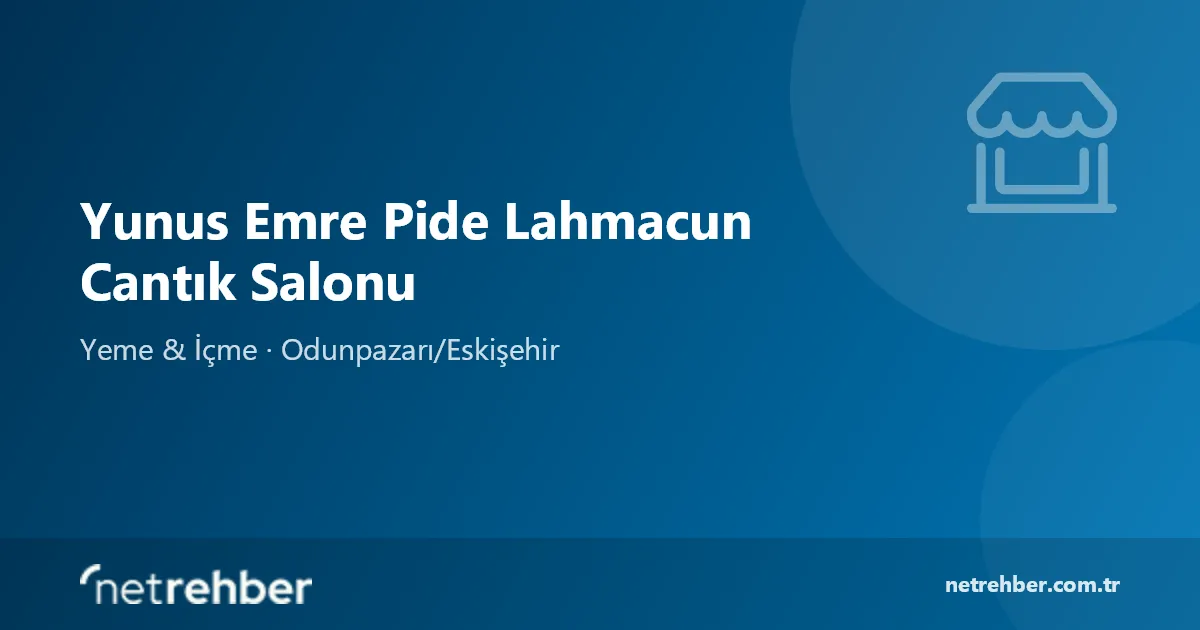 Yunus Emre Pide Lahmacun Cantık Salonu kapak görseli