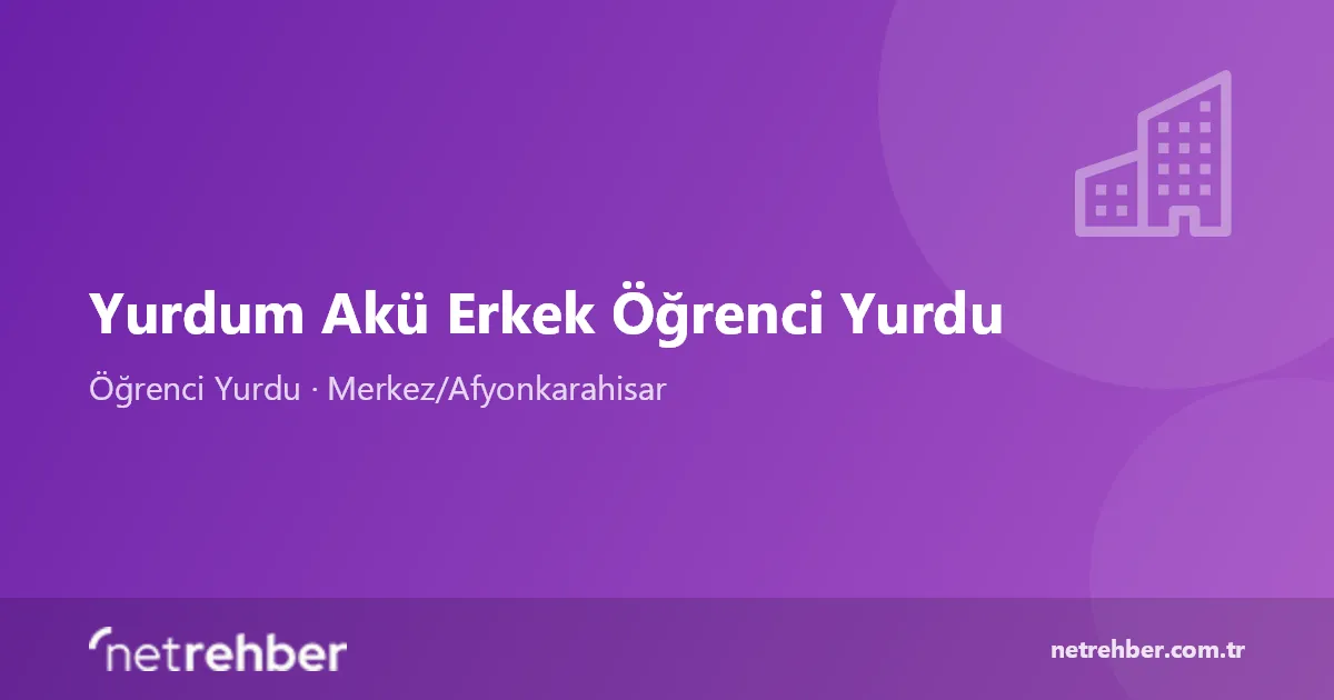 Yurdum Akü Erkek Öğrenci Yurdu kapak görseli