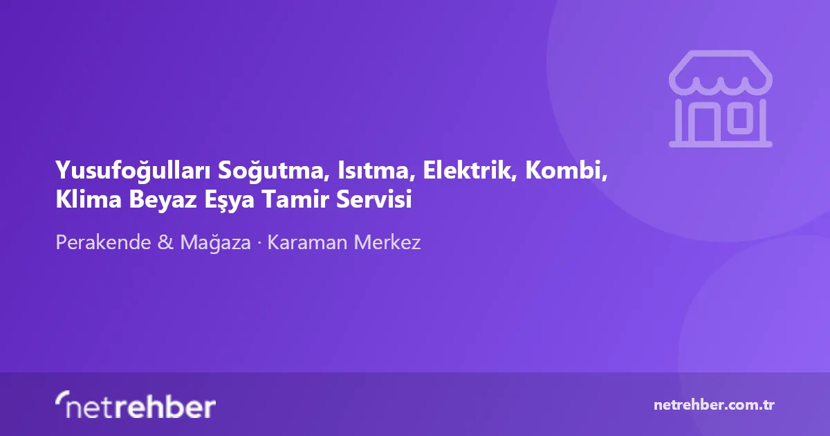 Yusufoğulları Soğutma, Isıtma, Elektrik, Kombi, Klima Beyaz Eşya Tamir Servisi kapak görseli