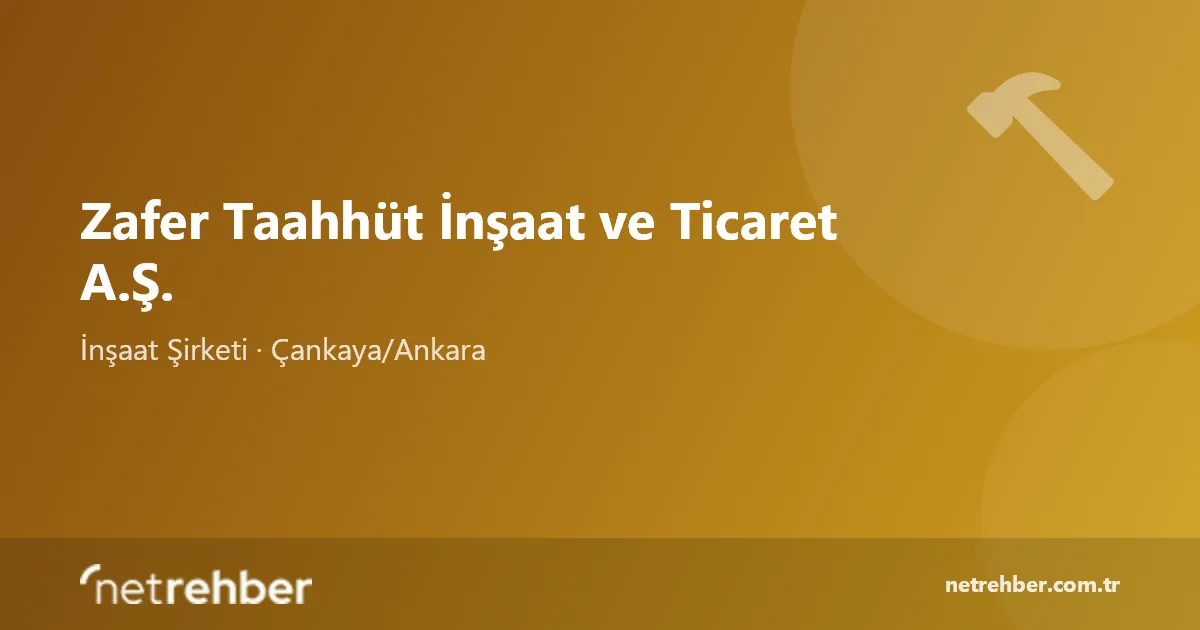 Zafer Taahhüt İnşaat ve Ticaret A.Ş. kapak görseli