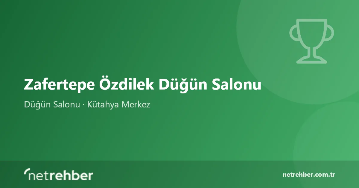 Zafertepe Özdilek Düğün Salonu kapak görseli