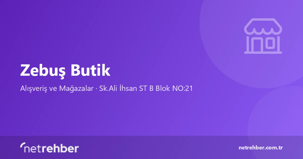 Zebuş Butik kapak görseli