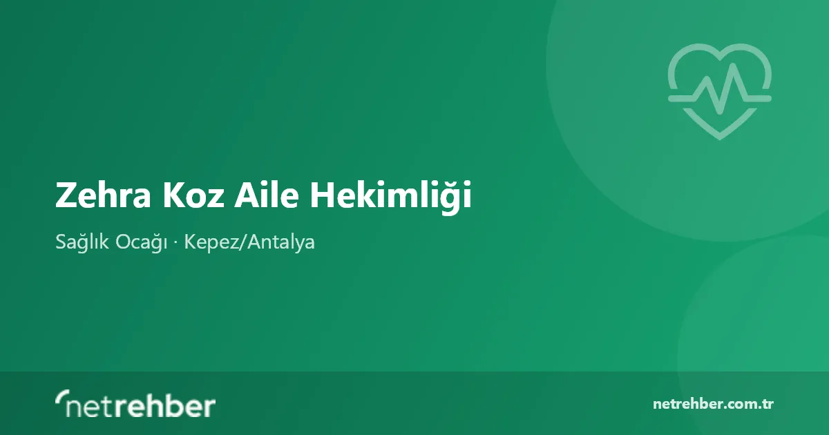 Zehra Koz Aile Hekimliği kapak görseli