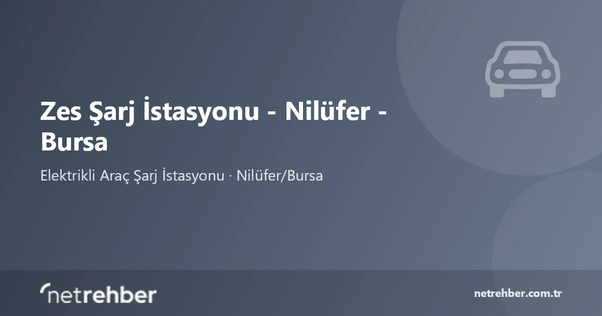 Zes Şarj İstasyonu - Nilüfer - Bursa kapak görseli