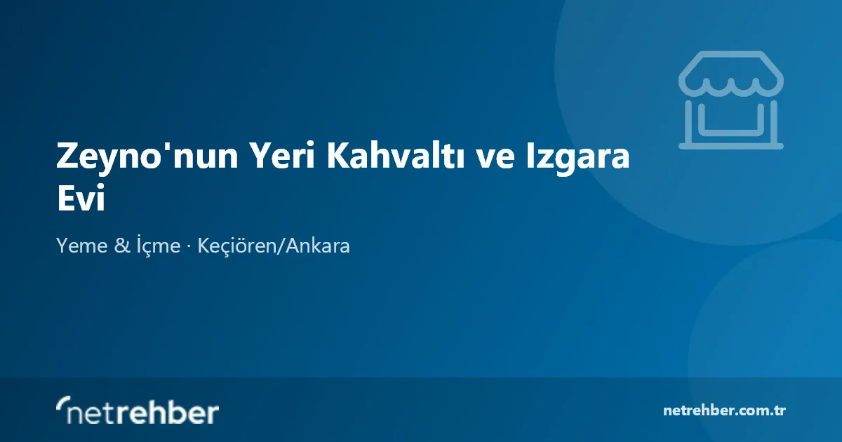 Zeyno'nun Yeri Kahvaltı ve Izgara Evi kapak görseli