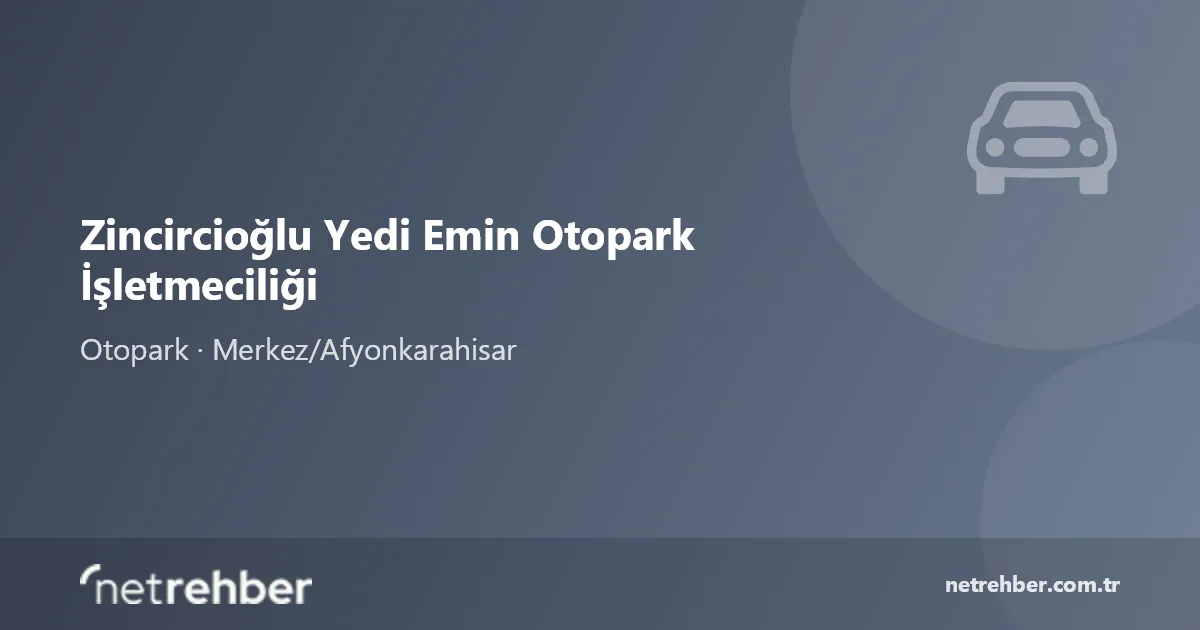 Zincircioğlu Yedi Emin Otopark İşletmeciliği kapak görseli