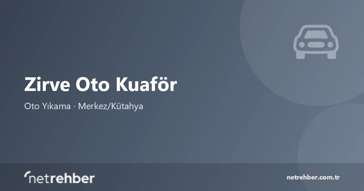 Zirve Oto Kuaför kapak görseli